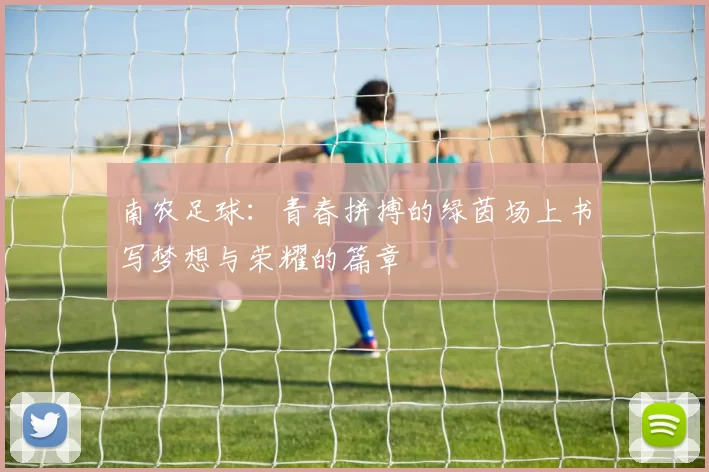 南农足球：青春拼搏的绿茵场上书写梦想与荣耀的篇章